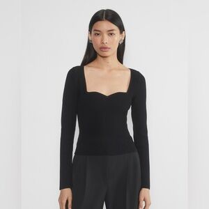 Aritzia Babaton Sculpt Knit Sweetheart Longsleeve